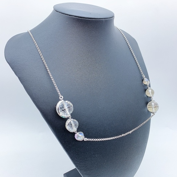 Swarovski Crystal Balls Silver-Plated Necklace - Picture 7 of 13